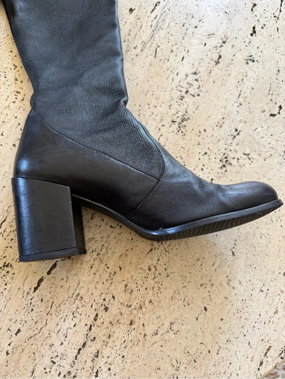 Stuart Weitzman Black Leather Over the Knee Thigh High Boots Size 9